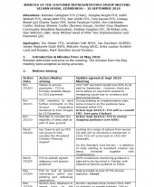 Customer Representatives Group Meeting Minutes 18 September 2018